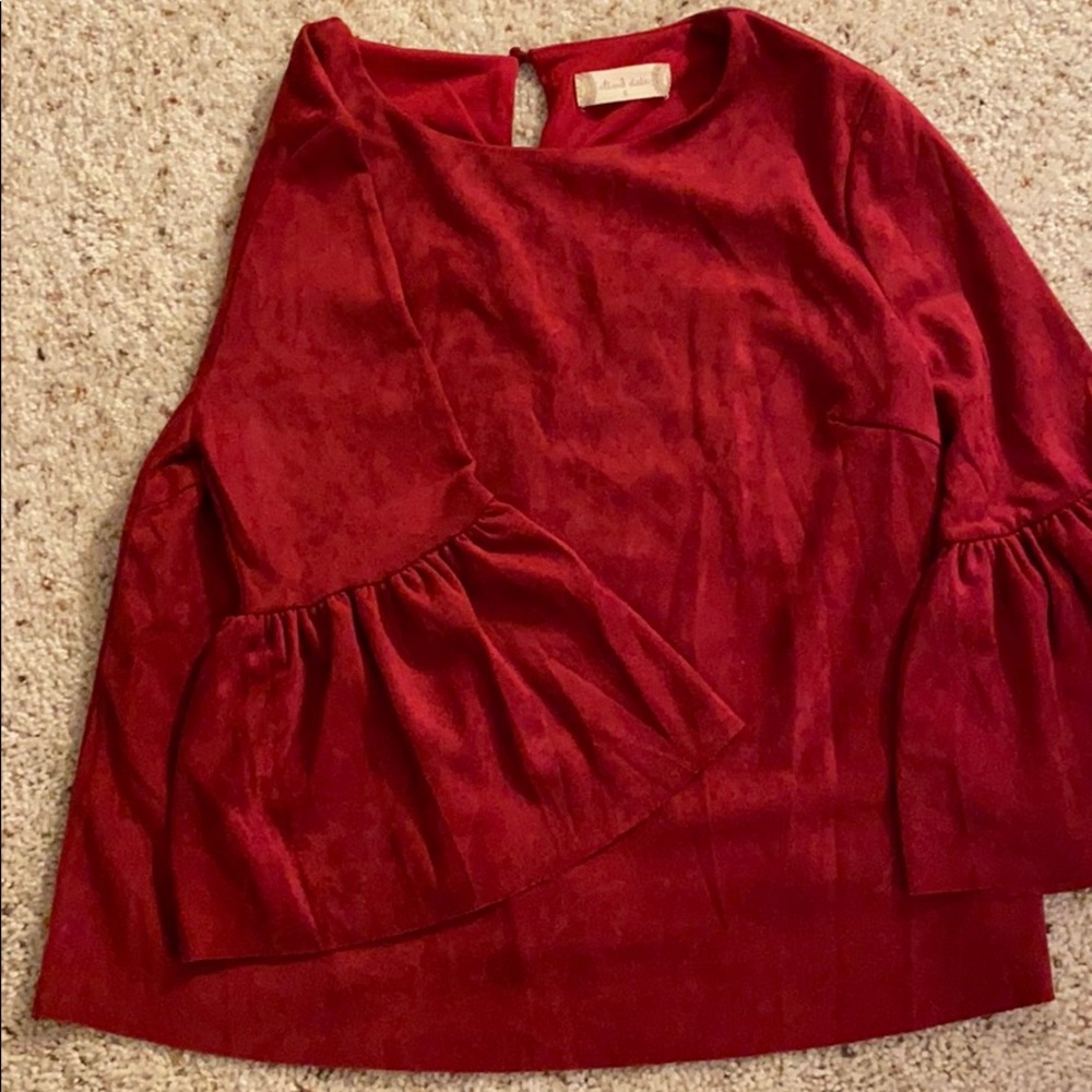 Red suede shirt